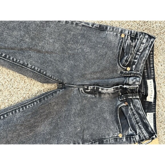 Black Stone Washed Skinny High Rise Jeans Bullhead Size 0 - Picture 2 of 8